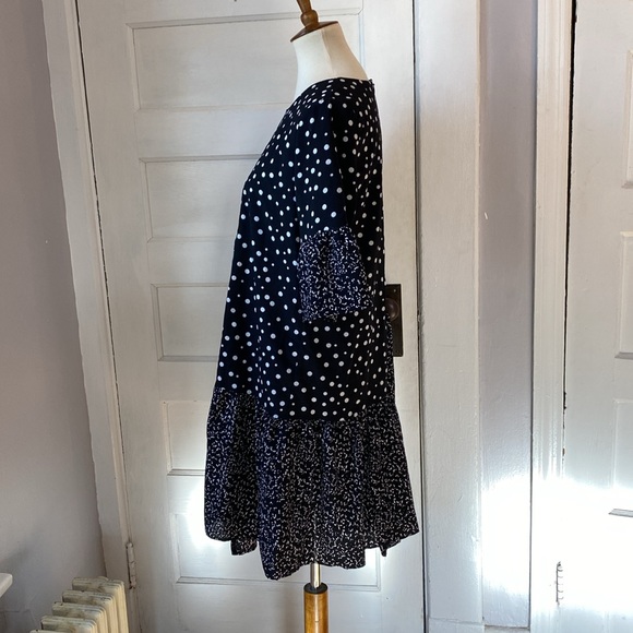 Caara Black and White Polka Dot Shift Dress, Size M - Picture 10 of 14